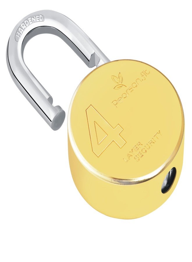 Pearson.fit قفل بيرسون فيت (قفل واحد وأربعة مفاتيح) مقاس XL+ 67 مم، مصنوع من أربع طبقات من النحاس، مناسب للمنازل والمتاجر والمستودعات والبنوك، رقم الموديل: XL+67-Brass-1+4 - Image 1